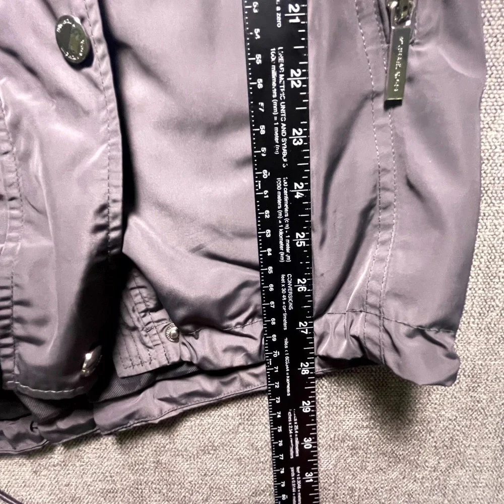 Michael Kors Anorak Jacket Womens XS Gray Full Zip Detachable Hooded Outdoor